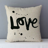 HULIANFU Popular phrase words letters printed couch cushion home decorative pillows 45x45cm square cushions without core "Love you more"