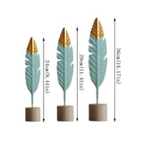 HULIANFU Modern Feather Wooden Decorations Simple Miniature Figurines for Living Room Table Office Home Decoration Accessories