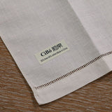HULIANFU TL003 : 2 pieces/set 55% linen 45% cotton guest towels with drawn thread embroidery edge