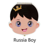 HULIANFU Tooth Box Poland English dutch Spanish Russian French GermanText Baby Boy Girl Wood Case Save Milk Teeth Organizer Holder