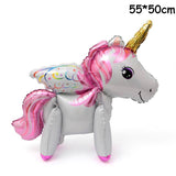 HULIANFU Pink Pony Horse Balloons Helium Unicorn Foil Balloon Kids Toys Wedding Birthday Baby Shower Animal Party Decoration Supplies