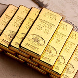 HULIANFU Luxury Compact Jet Gas Lighter Inflated Butane Bullion Oil Lighter Grinding Wheel Bar Gold Brick Metal NO GAS