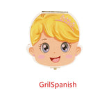 HULIANFU Tooth Box Poland English dutch Spanish Russian French GermanText Baby Boy Girl Wood Case Save Milk Teeth Organizer Holder