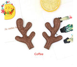HULIANFU 2023 50pcs/lot Glitter Reindeer Antlers Gold Silver Red Fawn fabric W/ Sponge Padded Buckhorn applique for Christmas decor,Craft DIY