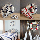 HULIANFU Studio Props Wall Hanging Fashion  Hand Made Nautical Home Decor   Life Buoy Crafts Living Room Decoration