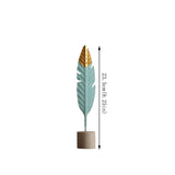 HULIANFU Modern Feather Wooden Decorations Simple Miniature Figurines for Living Room Table Office Home Decoration Accessories