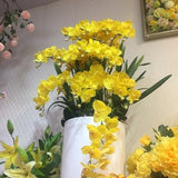 HULIANFU S M L Real Touch Gladiolus Cymbidium Hyridus Orchid Leaf  Whelan Floral Art Material High Grade Silicon Feel