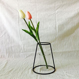 HULIANFU Retro Iron Line Flowers Vase Metal Plant Holder Modern Solid Home Decor Nordic Styles Iron Vase