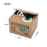 HULIANFU Panda Coin Box Kids Money Bank Automated Cat Thief Money Boxes Toy Gift for Children Coin Piggy Money Saving Box