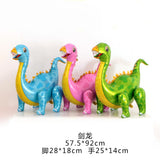HULIANFU Large 4D Walking Dinosaur Foil Balloons Jungle Animal Boys Birthday Party Decors Jurassic  Standind Dragon Kids Toys Air Globos