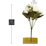 HULIANFU 2023 5 Head Bouquet Peony Artificial Flowers Small White Silk Peonies Fake Flowers Wedding Party Home Decoration Rose Flower Pink Art