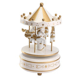 HULIANFU Merry-Go-Round Music Boxes Wind Up Wooden Horse Roundabout Carousel Musical Box Kid Birthday Christmas Gift Christmas Home Decor