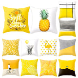 HULIANFU New Style Geometric Yellow Pillowcase Decorative Cushion For Sofa DIY Printed Pillow Chair Car Cushion Christmas Home Decoration