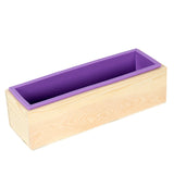 HULIANFU Rectangular Soap Mold Silicone Liner Loaf Mould with Wood Box for Homemade Cold Process 1200g
