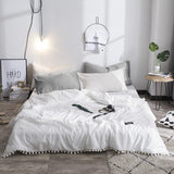 HULIANFU Summer throw Quilts fresh pink patchwork quilt stitching small balls duvet 1pc soft bedspread solid bed cover pastoral bed linen