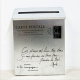 HULIANFU Vintage Villa Town Galvanized Iron Post Mailbox Letterbox Postbox Newspaper Magazines Holder Box Catcher Guard