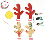 HULIANFU 2023 50pcs/lot Glitter Reindeer Antlers Gold Silver Red Fawn fabric W/ Sponge Padded Buckhorn applique for Christmas decor,Craft DIY