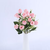 HULIANFU 2023 white mini silk rose artificial flowers for wedding decoration bride fake flower bouquet diy home decor art accessories for vase