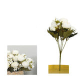 HULIANFU 2023 5 Head Bouquet Peony Artificial Flowers Small White Silk Peonies Fake Flowers Wedding Party Home Decoration Rose Flower Pink Art