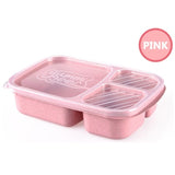 HULIANFU Japanese Lunch Boxs Leak-Proof 3 Grid With Lid Camping Picnic Portable Plastic Food Fruit Storage Container Bento Box For Kids