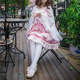 Ladies Sweet Lolita Lace Blouse Neverland Chiffon Loose Layered Crop Tops Victoria Costume Long Bell Sleeves For Women Oversize
