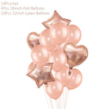 HULIANFU Rose Gold Wedding Birthday Party Balloons Happy Birthday Letter Foil Balloon Baby Shower Anniversary Event Party Decor Supplies