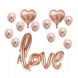 HULIANFU Rose Gold Wedding Birthday Party Balloons Happy Birthday Letter Foil Balloon Baby Shower Anniversary Event Party Decor Supplies