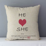 HULIANFU Popular phrase words letters printed couch cushion home decorative pillows 45x45cm square cushions without core "Love you more"