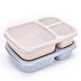 HULIANFU Japanese Lunch Boxs Leak-Proof 3 Grid With Lid Camping Picnic Portable Plastic Food Fruit Storage Container Bento Box For Kids
