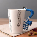 HULIANFU Novelty Music Note Cup Ceramic Guitar Coffee Mugs Personality Tea/Milk/Juice/Lemon Water Bottle Christmas Birthday Gift