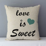 HULIANFU Popular phrase words letters printed couch cushion home decorative pillows 45x45cm square cushions without core "Love you more"