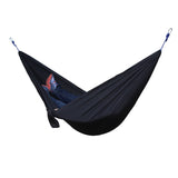 HULIANFU Single Double Hammock Adult Outdoor Backpacking Travel Survival Hunting Sleeping Bed Portable With 2 Straps 2 Carabiner