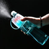 HULIANFU New 400/600Ml 3 Color Solid Plastic Spray Cool Summer Sport Water Bottle Portable Climbing Outdoor Bike Shaker My Water Bottles