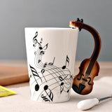 HULIANFU Novelty Music Note Cup Ceramic Guitar Coffee Mugs Personality Tea/Milk/Juice/Lemon Water Bottle Christmas Birthday Gift