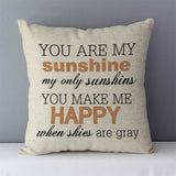 HULIANFU Popular phrase words letters printed couch cushion home decorative pillows 45x45cm square cushions without core "Love you more"