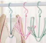 HULIANFU Rack Shelf Storage Shoes Clothes Hanger Clamps Rotated Balcony Hanging Hook