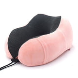 HULIANFU U Shaped Memory Foam Neck Pillows Soft Slow Rebound Space Travel Pillow Massage Neck Cervical Healthcare Bedding Drop Shipping