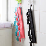 HULIANFU Multifunctional Cloth Hanger Drying Rack Foldable Bathroom Travel Clothespin 6 Clips Hanger Clothes Towel Socks Storage Hanger