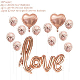HULIANFU Rose Gold Wedding Birthday Party Balloons Happy Birthday Letter Foil Balloon Baby Shower Anniversary Event Party Decor Supplies