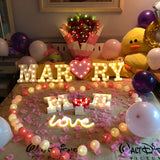 HULIANFU Luminous LED Letter Night Light Creative 26 English Alphabet Battery Lamp Romantic Wedding Party Decoration Christmas Gift 16cm
