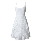 hulianfu Women Summer empire White Mesh Dress Sexy Ruffle Sleeveless Backless dress Elegant Spaghetti Strap A Line Mini Vestidos