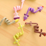 HULIANFU Kawaii Cartoon Animal Cord Winder Winding Line Data Cable Wire Storage Organizer Line Fixer Holder Headset Cord Protector 1PC