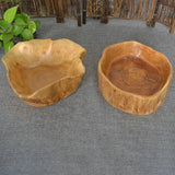 HULIANFU LUDA Household Fruit Bowl Wooden Candy Dish Fruit Plate Wood Carving Root Fruit Plate Wood 20-24 Cm