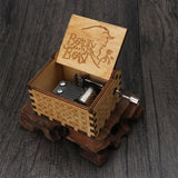 HULIANFU Jurassic Park Friends Music Box You Are My Sunshine Wooden Hand Crank Christmas Gift Birthday Gift New Year  Gift Drop shipping