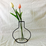 HULIANFU Retro Iron Line Flowers Vase Metal Plant Holder Modern Solid Home Decor Nordic Styles Iron Vase