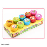 HULIANFU Round Multicolor Fun 10 Pcs Cute Panda Child DIY Scrapbook Kids Stamp Cartoon Rubber Stamps Scrapbooking Reward Toy