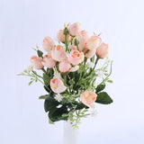 HULIANFU 2023 white mini silk rose artificial flowers for wedding decoration bride fake flower bouquet diy home decor art accessories for vase