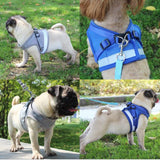HULIANFU Vest Harness Leash Adjustable Mesh Vest Dog Harness Collar Chest Strap Leash Harnesses With Traction Rope XS/S/M/L/XL