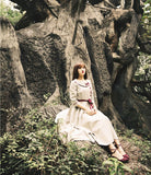 spring new Slim art fashion brand dress Peter pan Collar with button butterfly Bow retro dress