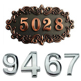 HULIANFU New 3D Digits 0-9 Number Silver Sticker 5cm Plate Sign Hotel Silvery Door Number Plaque Modern Plated House Home Car Decoration
